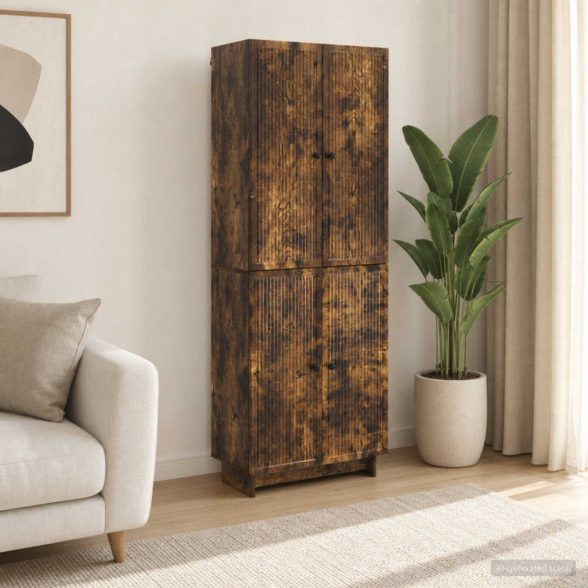 Kastenset 2 pcs Gerookt eiken 66 x 34,5 x 90 cm Bewerkt hout is nu te koop bij PeponiXL, paradijselijk wonen!