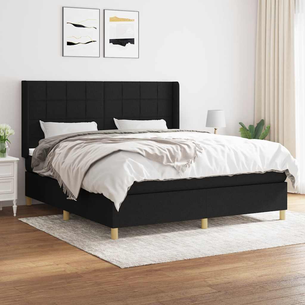 Boxspring met matras stof zwart 180x200 cm is nu te koop bij PeponiXL, paradijselijk wonen!
