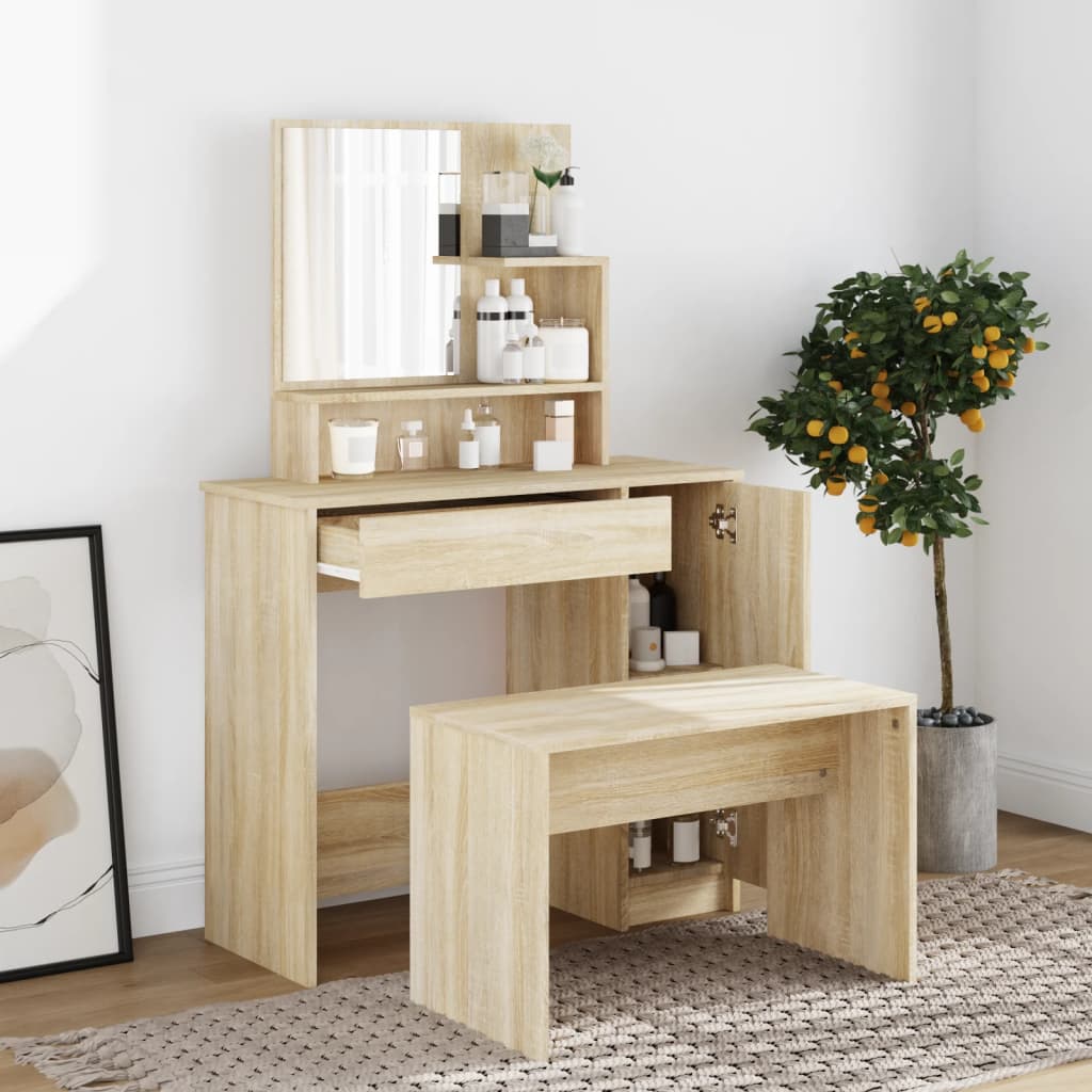 Kaptafelset 86,5x35x136 cm sonoma eikenkleurig is nu te koop bij PeponiXL, paradijselijk wonen!