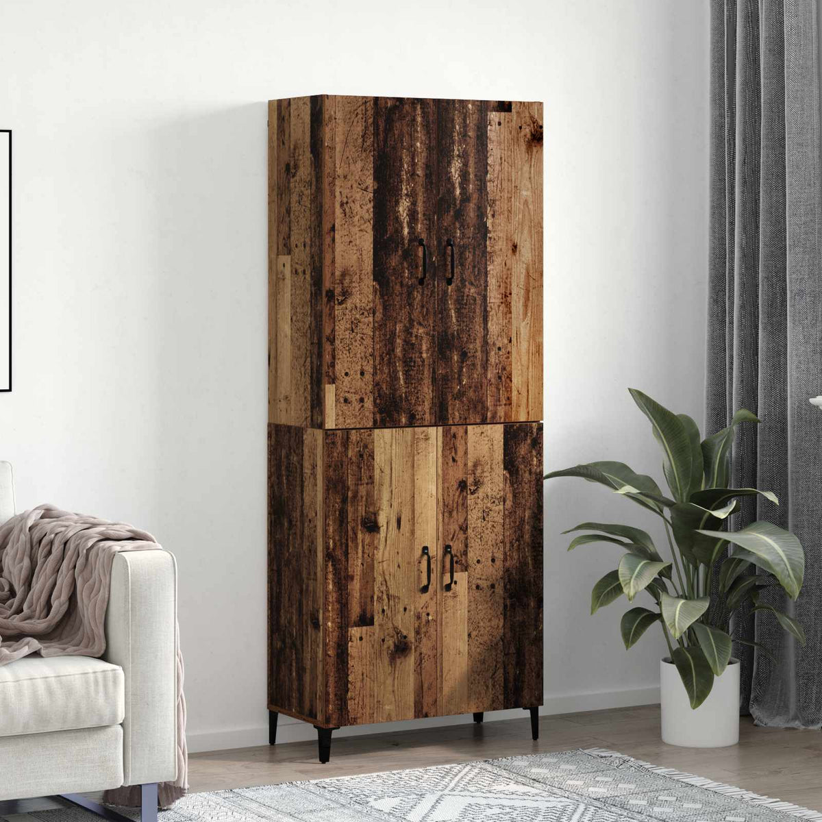 Hoge kast 2 pcs Oud hout Bewerkt hout is nu te koop bij PeponiXL, paradijselijk wonen!