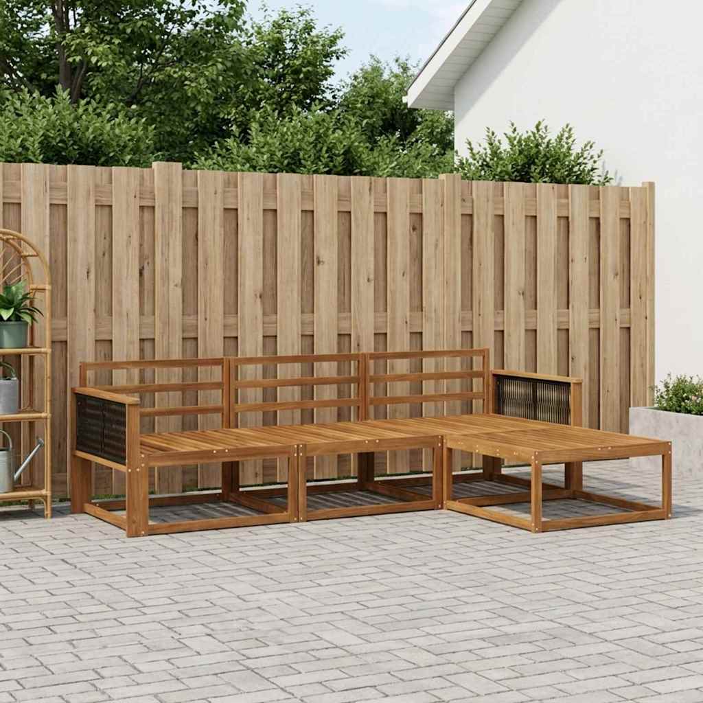 Buiten bankenset 4 pcs Naturel Massief Acaciahout is nu te koop bij PeponiXL, paradijselijk wonen!