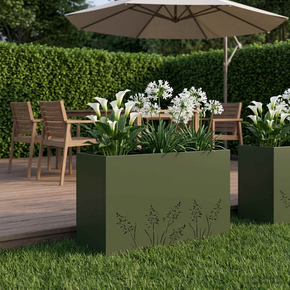 Plantenbak Olijfgroen 80 x 20 x 49 cm Koudgewalst staal is nu te koop bij PeponiXL, paradijselijk wonen!