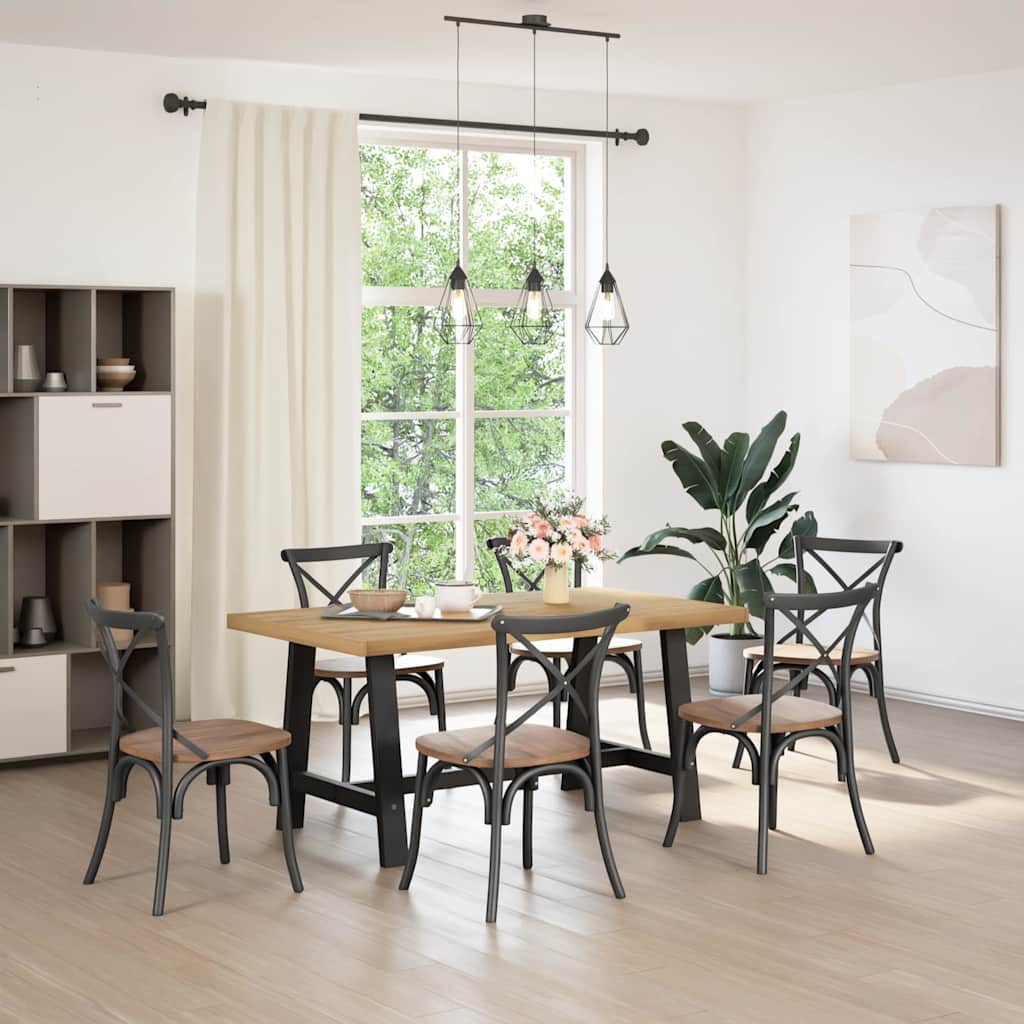Eettafel NOAIN A-vormige poten 160x90x75 cm massief hout is nu te koop bij PeponiXL, paradijselijk wonen!