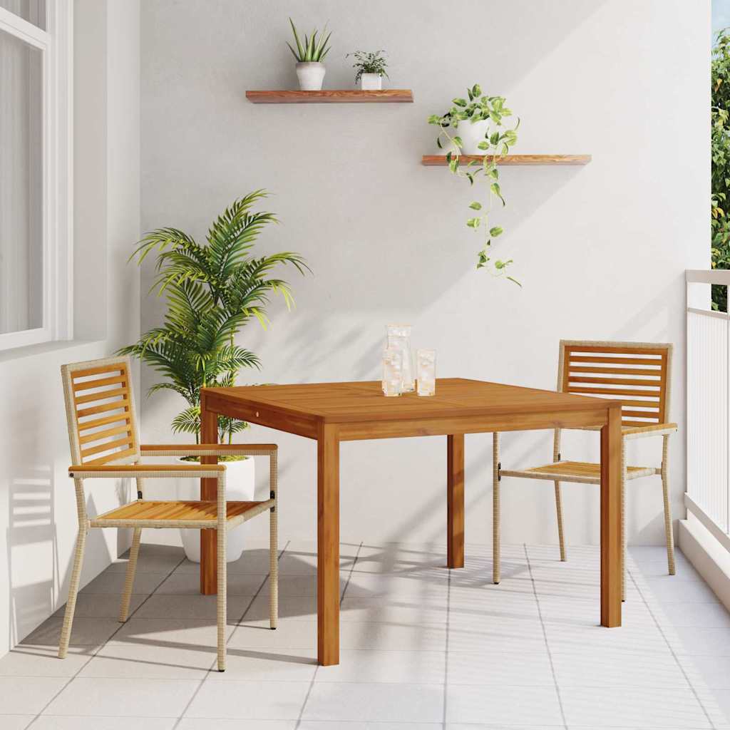 Tuin eettafelset 3 pcs Beige Massief Acaciahout is nu te koop bij PeponiXL, paradijselijk wonen!