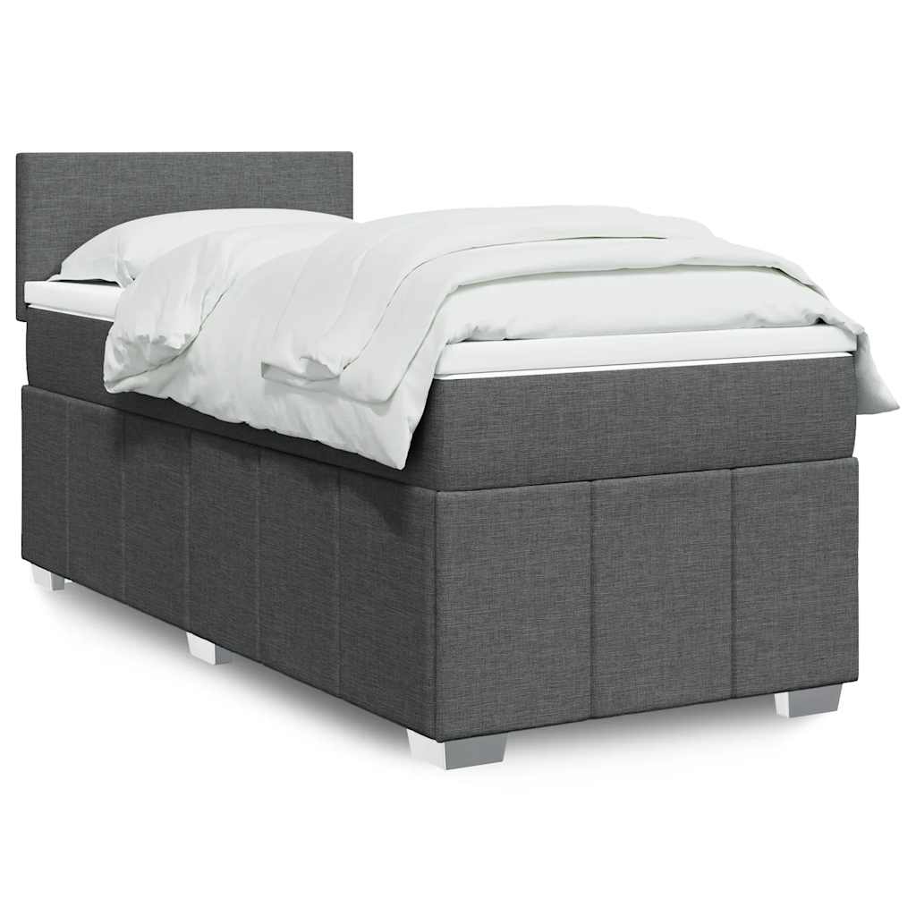 Boxspring met matras stof donkergrijs 80x200 cm is nu te koop bij PeponiXL, paradijselijk wonen!
