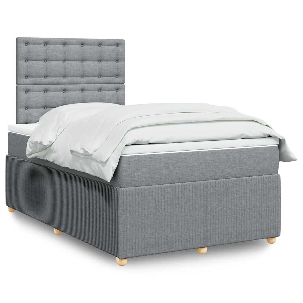 Boxspring met matras stof lichtgrijs 120x190 cm is nu te koop bij PeponiXL, paradijselijk wonen!