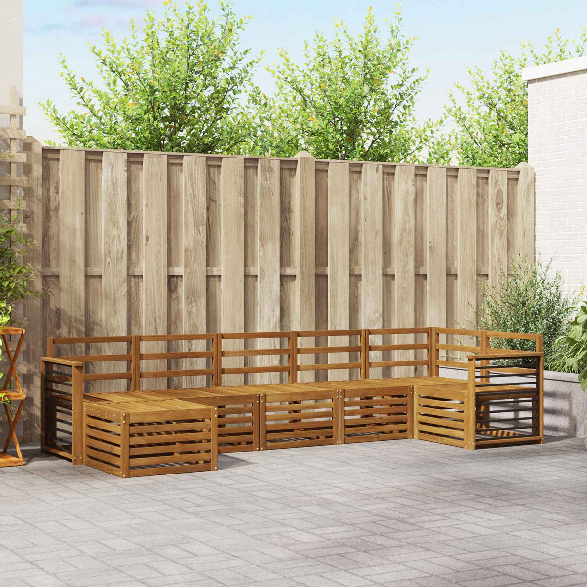 Sofa-Sets 7 pcs Naturel Massief Acaciahout is nu te koop bij PeponiXL, paradijselijk wonen!