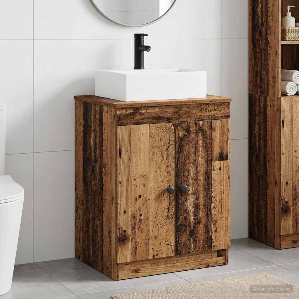 Badkamermeubelset Oud hout Bewerkt hout is nu te koop bij PeponiXL, paradijselijk wonen!