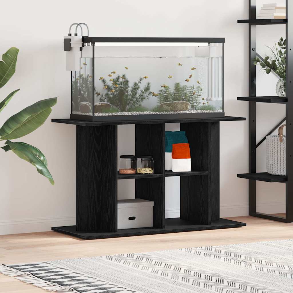 Aquariumstandaard Zwart Eiken 100x40x60 cm Bewerkt Hout is nu te koop bij PeponiXL, paradijselijk wonen!