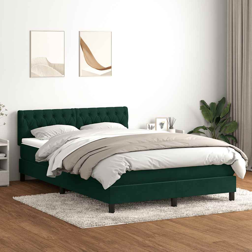 Boxspring met matras fluweel donkergroen 160x220 cm is nu te koop bij PeponiXL, paradijselijk wonen!