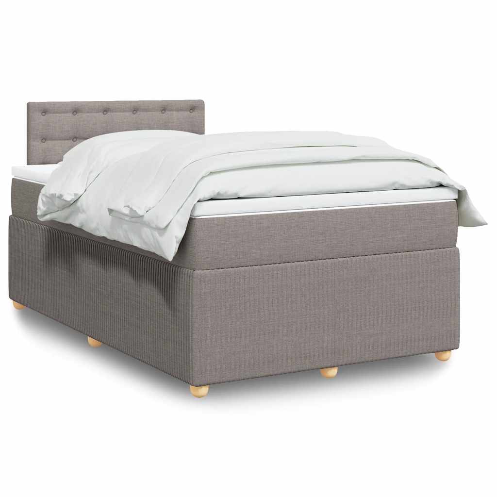 Boxspring met matras stof taupe 120x190 cm is nu te koop bij PeponiXL, paradijselijk wonen!