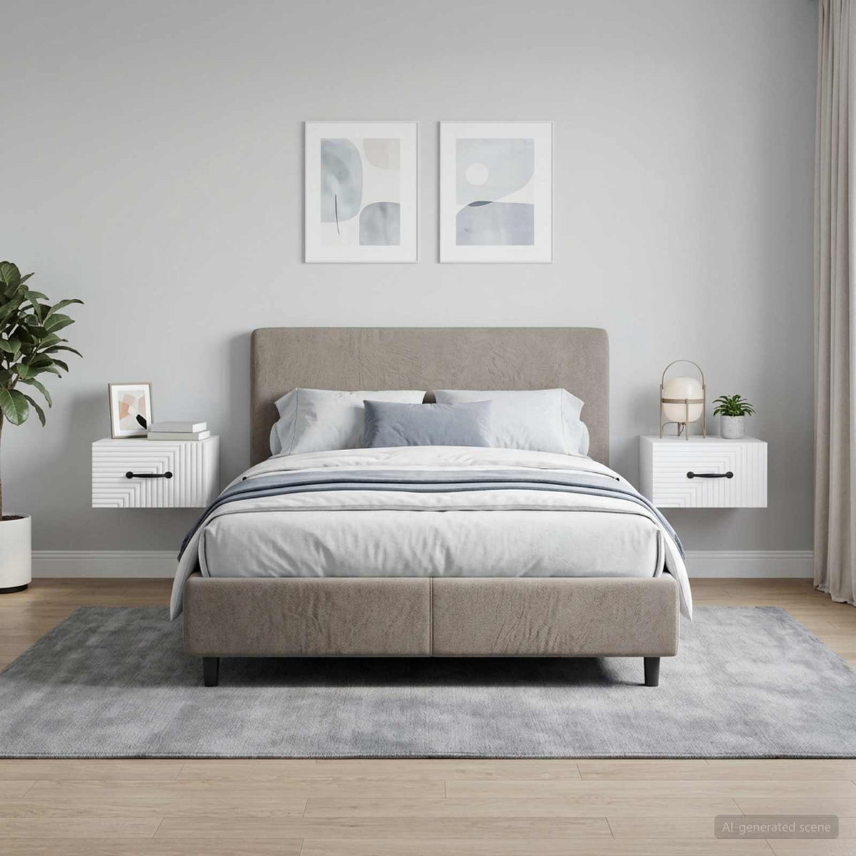 Wandbeugel Bedkast 2 pcs Hoogglans Wit 34,5 x 33 x 20 cm is nu te koop bij PeponiXL, paradijselijk wonen!