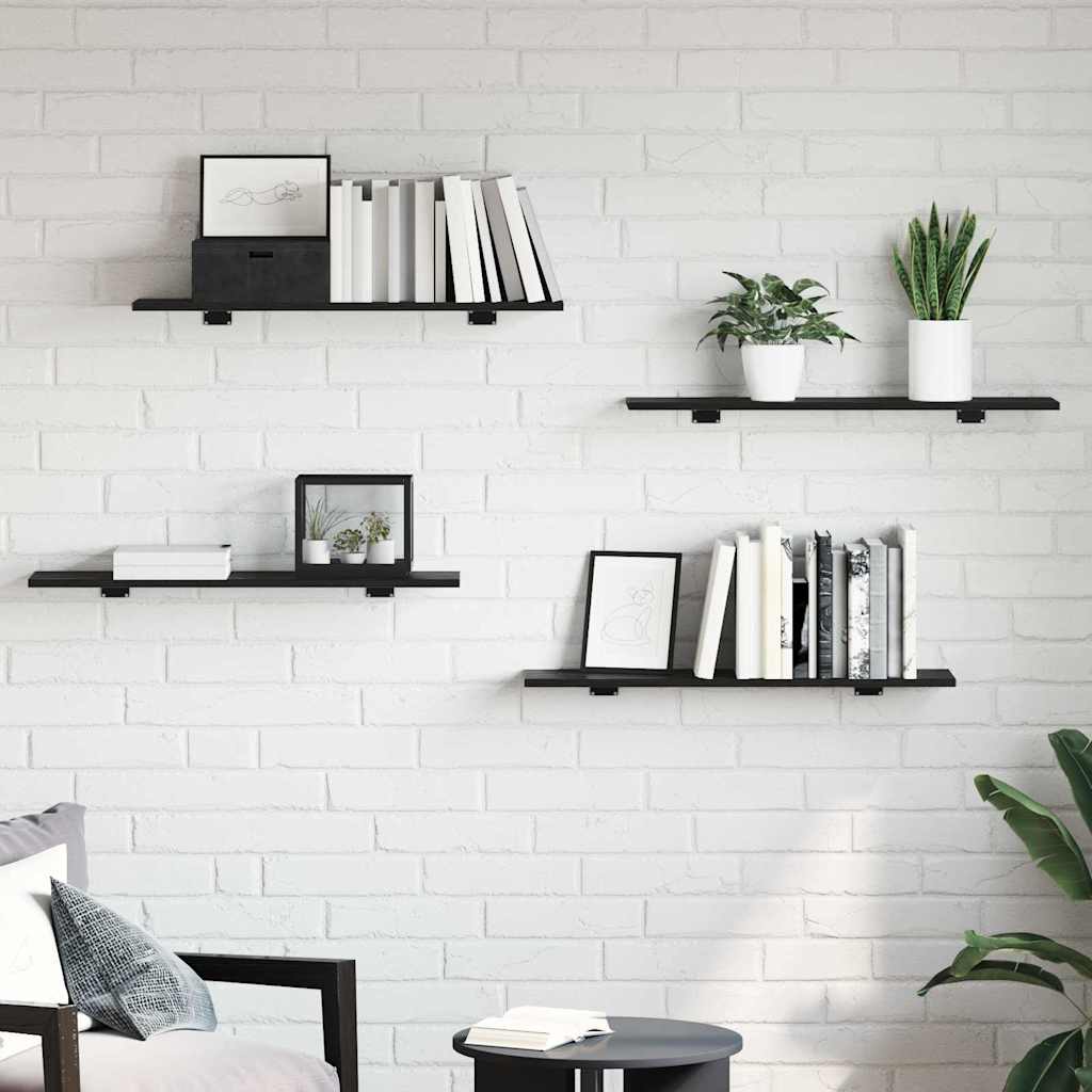 Boekenplank Bord 3-laags 4 st 80 x 20 x 1,5 cm Bewerkt hout is nu te koop bij PeponiXL, paradijselijk wonen!