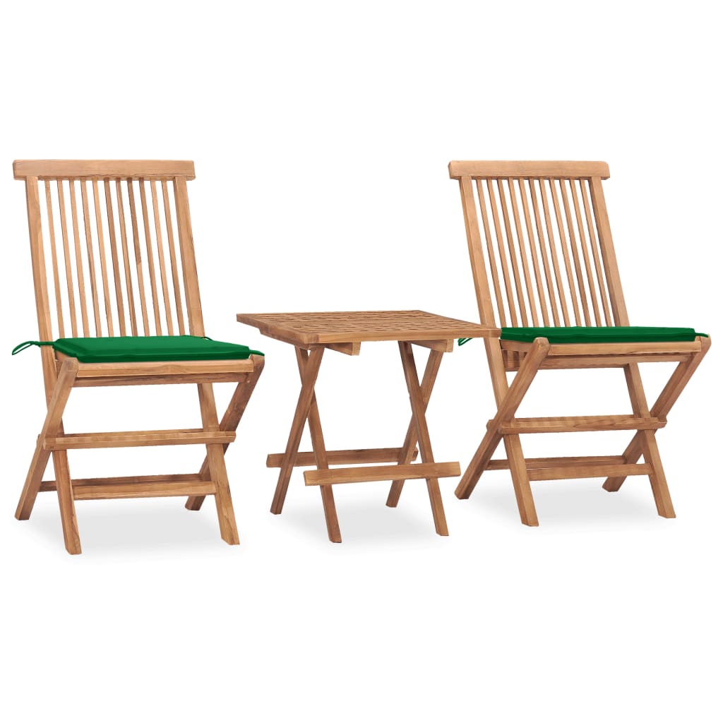 3-delige Tuinset inklapbaar met kussen massief teakhout is nu te koop bij PeponiXL, paradijselijk wonen!