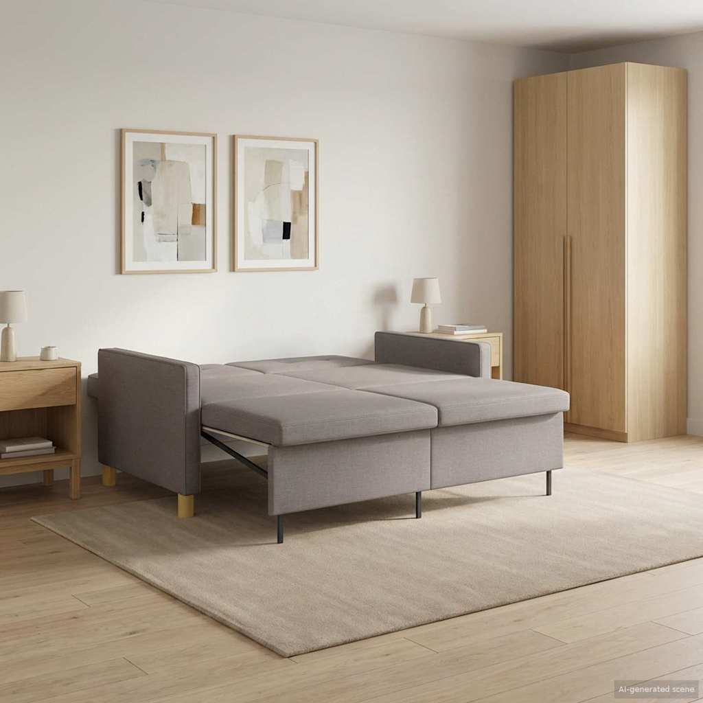 Uittrekbare Slaapbank Taupe Stof is nu te koop bij PeponiXL, paradijselijk wonen!
