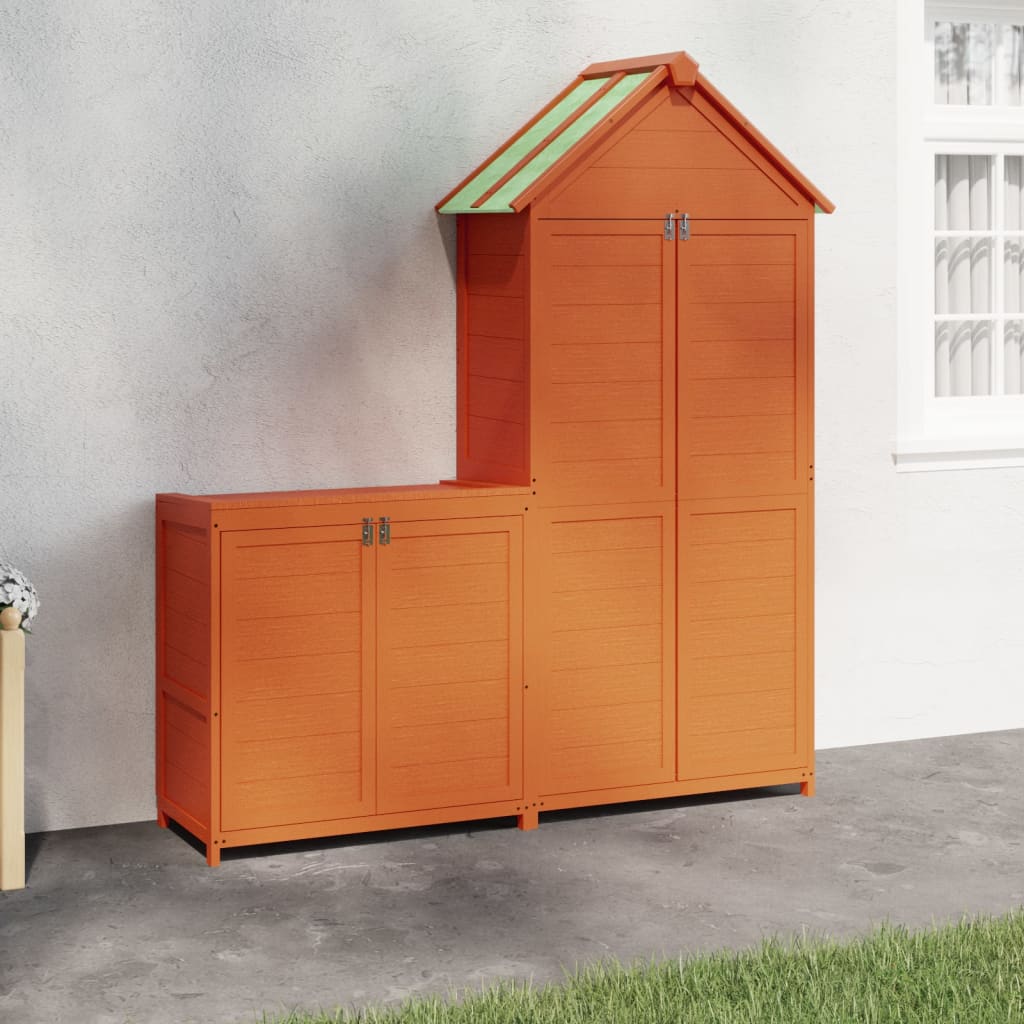 2-delige Tuinschuurset massief grenenhout bruin is nu te koop bij PeponiXL, paradijselijk wonen!