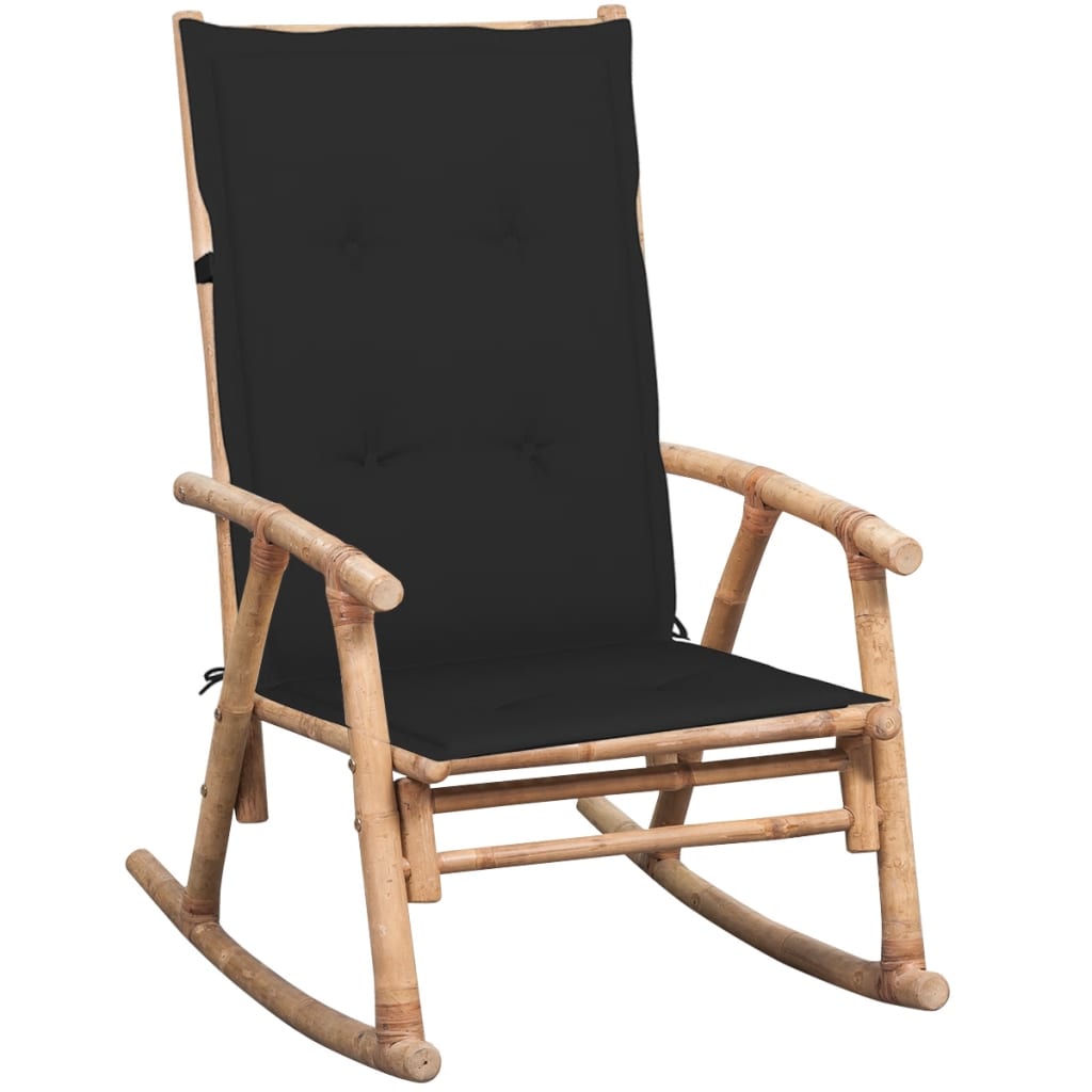 Schommelstoel met kussen bamboe is nu te koop bij PeponiXL, paradijselijk wonen!