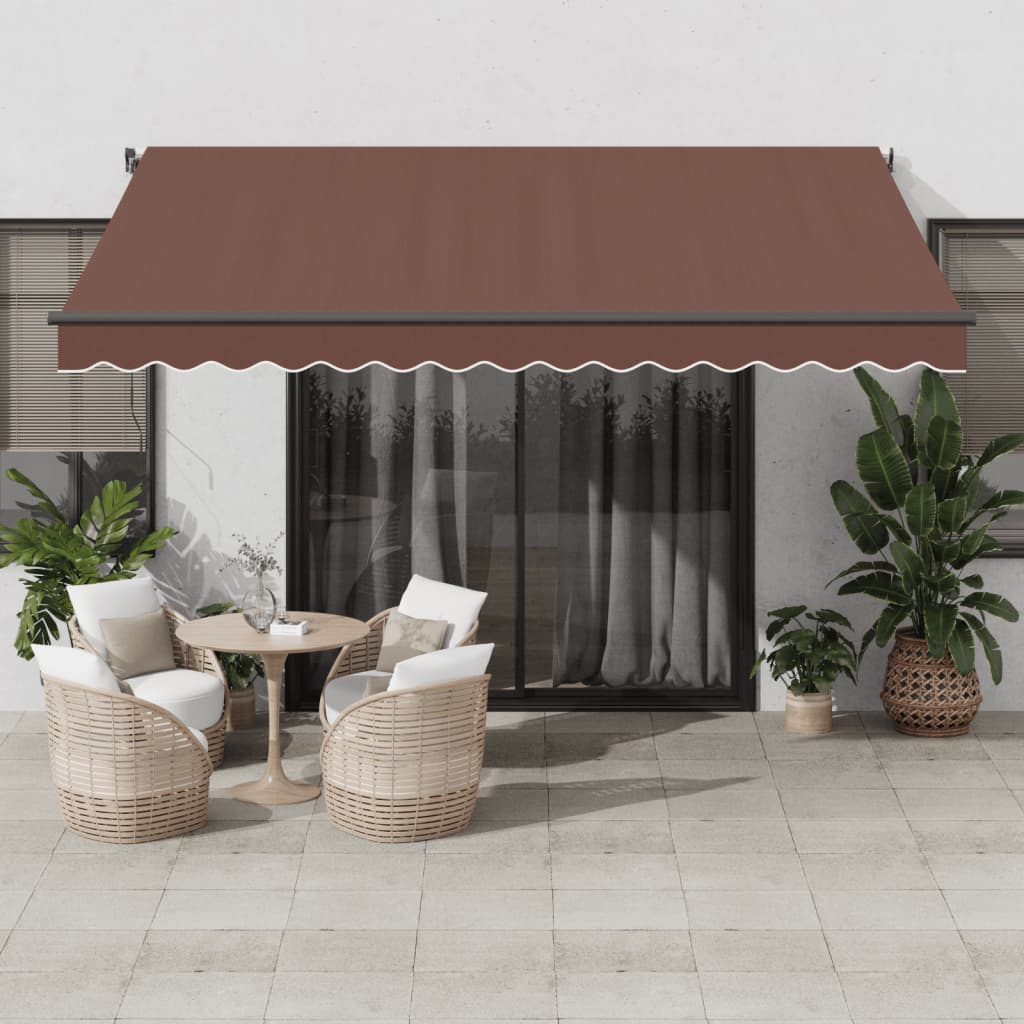 Luifel automatisch uittrekbaar met LED's 400x350 cm bruin is nu te koop bij PeponiXL, paradijselijk wonen!