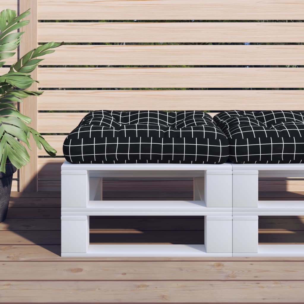 Palletkussen ruitpatroon 50x50x12 cm stof zwart is nu te koop bij PeponiXL, paradijselijk wonen!