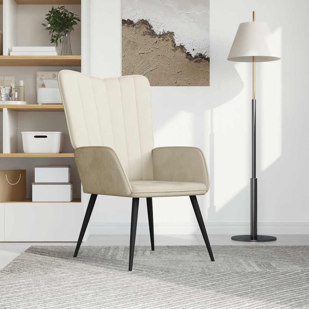 Relaxstoel fluweel crèmewit is nu te koop bij PeponiXL, paradijselijk wonen!