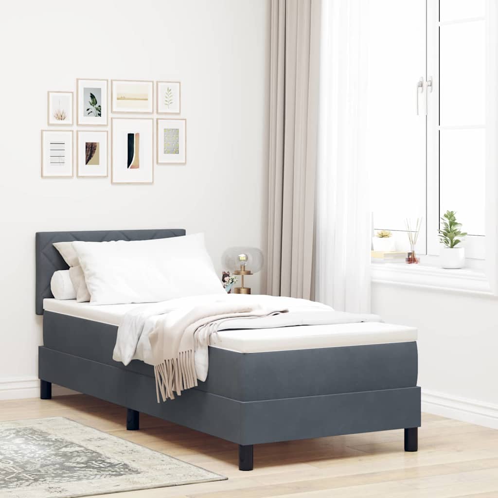 Boxspringbed met matras Donkergrijs 80 x 200 cm Fluweel is nu te koop bij PeponiXL, paradijselijk wonen!