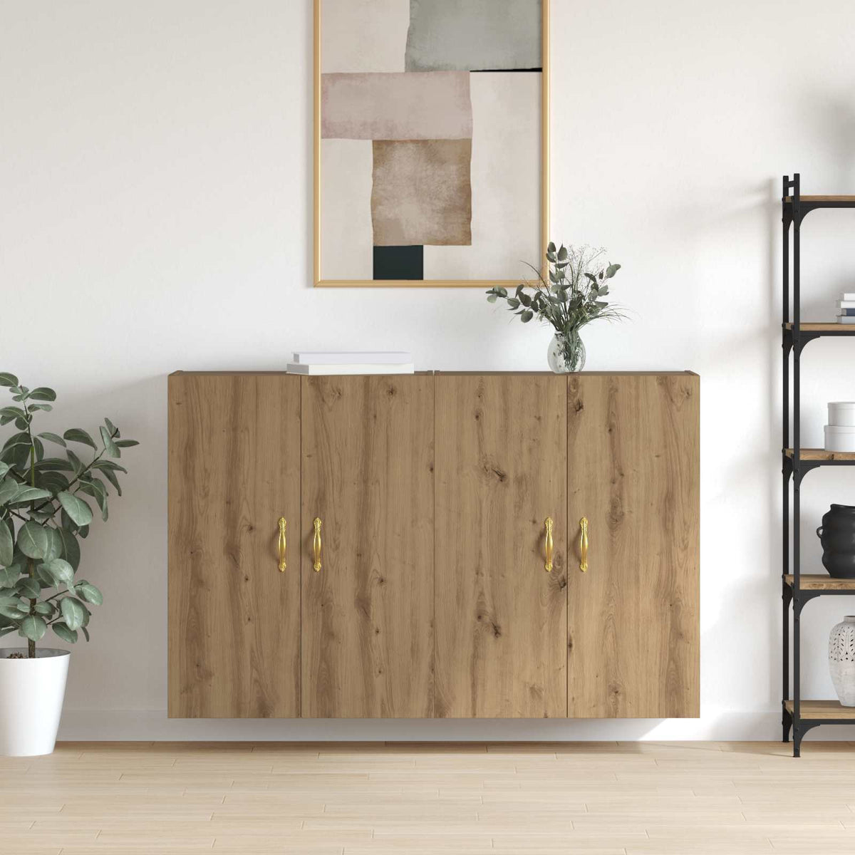 Wandkast 2 pcs Artisan Eiken 69,5 x 34 x 90 cm Bewerkt hout is nu te koop bij PeponiXL, paradijselijk wonen!