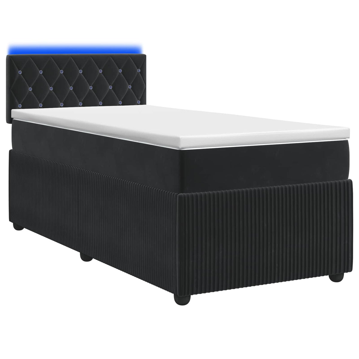 Boxspringbed met matras Zwart 90 x 190 cm Fluweel is nu te koop bij PeponiXL, paradijselijk wonen!