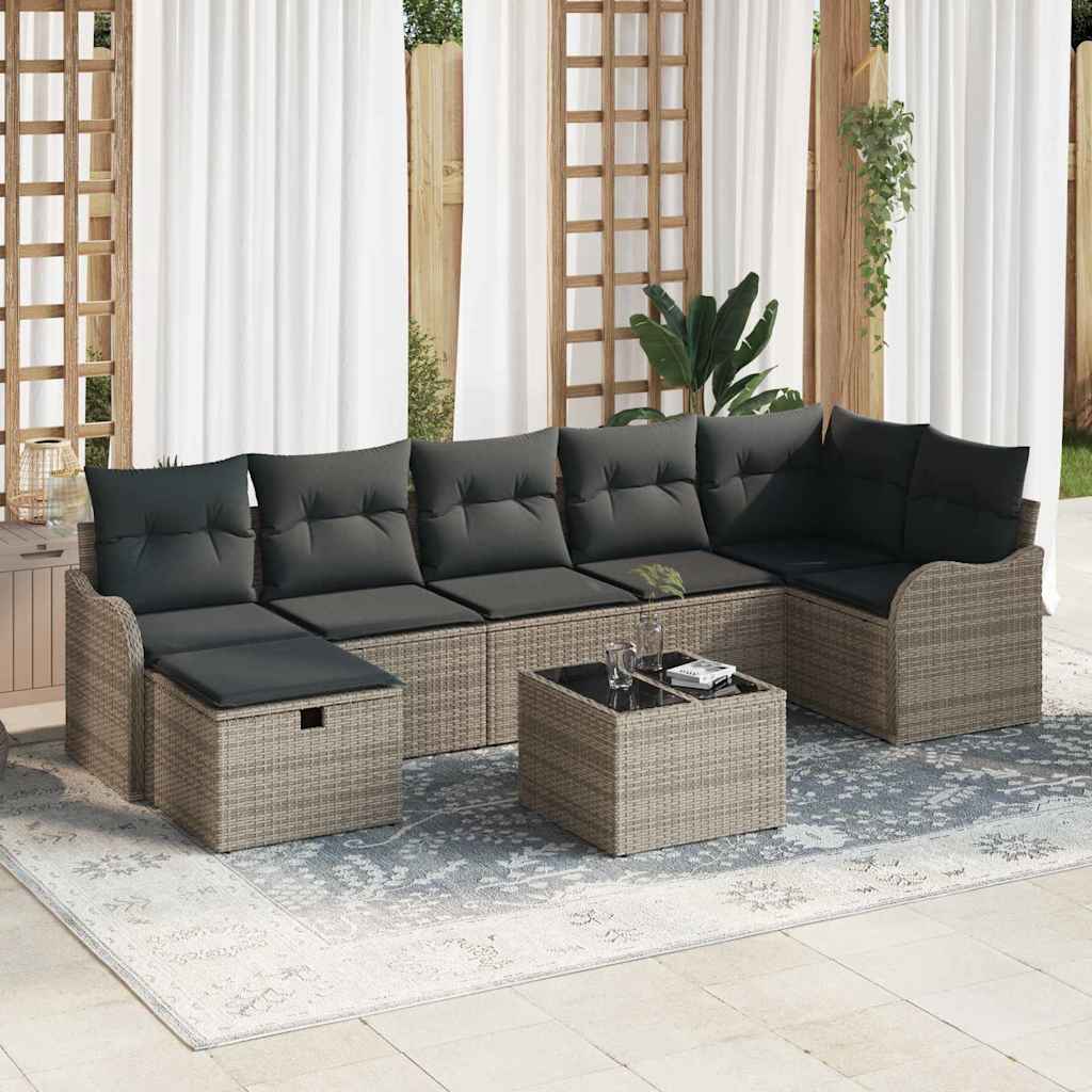Tuin Sofa Set 8 st Poly riet is nu te koop bij PeponiXL, paradijselijk wonen!