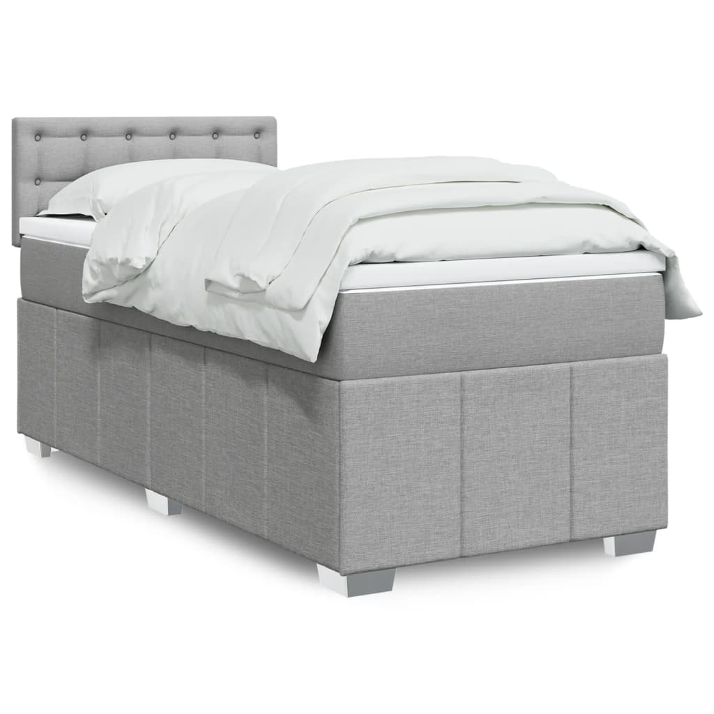 Boxspring met matras stof lichtgrijs 80x200 cm is nu te koop bij PeponiXL, paradijselijk wonen!