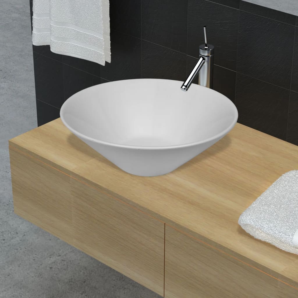 Keramische wasbak taps (wit) is nu te koop bij PeponiXL, paradijselijk wonen!