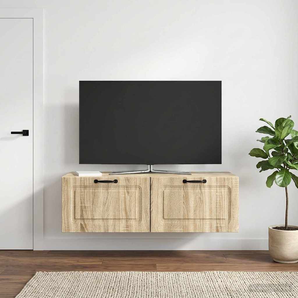 Wandbeugel TV-kast Sonoma Eiken 98 x 41 x 30 cm Bewerkt hout is nu te koop bij PeponiXL, paradijselijk wonen!
