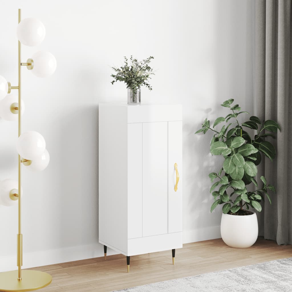 Dressoir 34,5x34x90 cm bewerkt hout hoogglans wit is nu te koop bij PeponiXL, paradijselijk wonen!