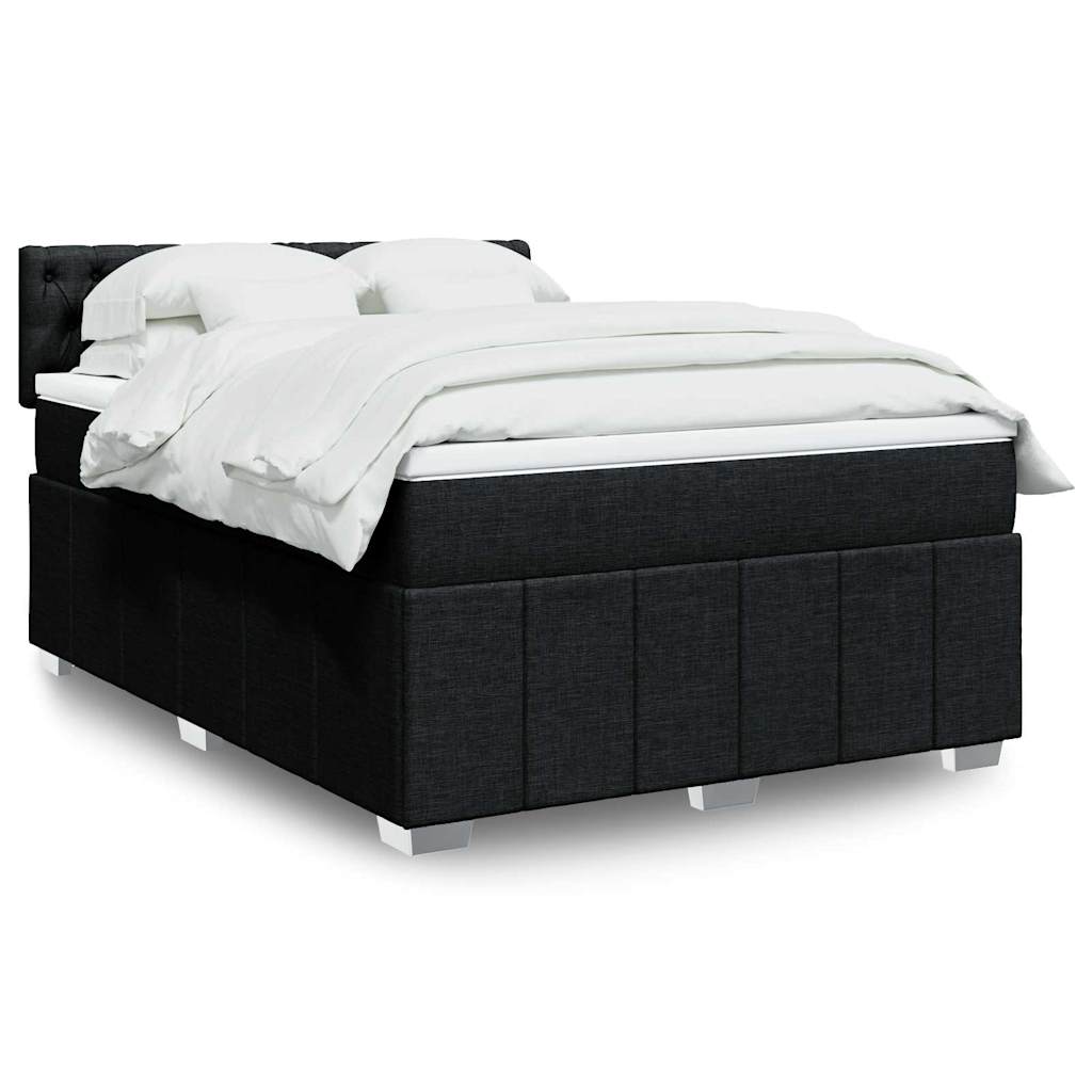 Boxspring met matras stof zwart 140x200 cm is nu te koop bij PeponiXL, paradijselijk wonen!