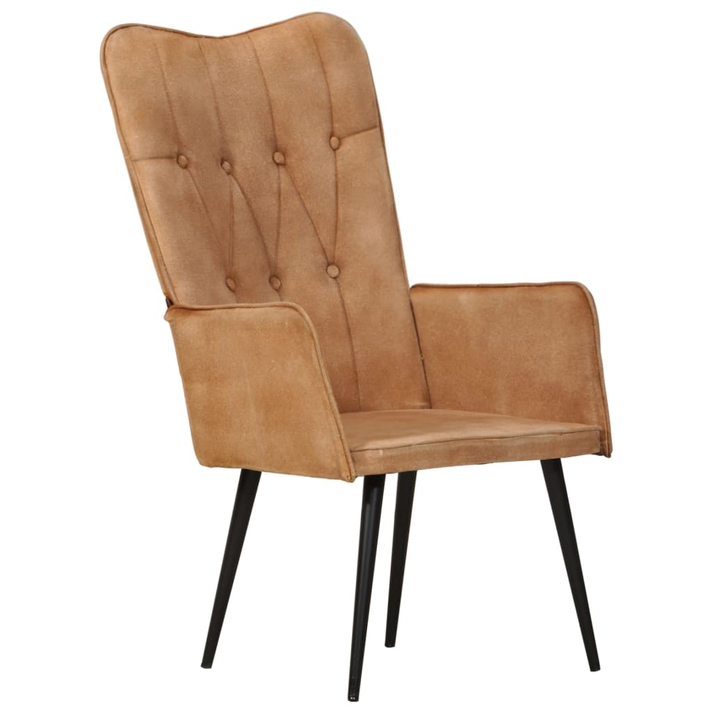 Fauteuil canvas bruin is nu te koop bij PeponiXL, paradijselijk wonen!