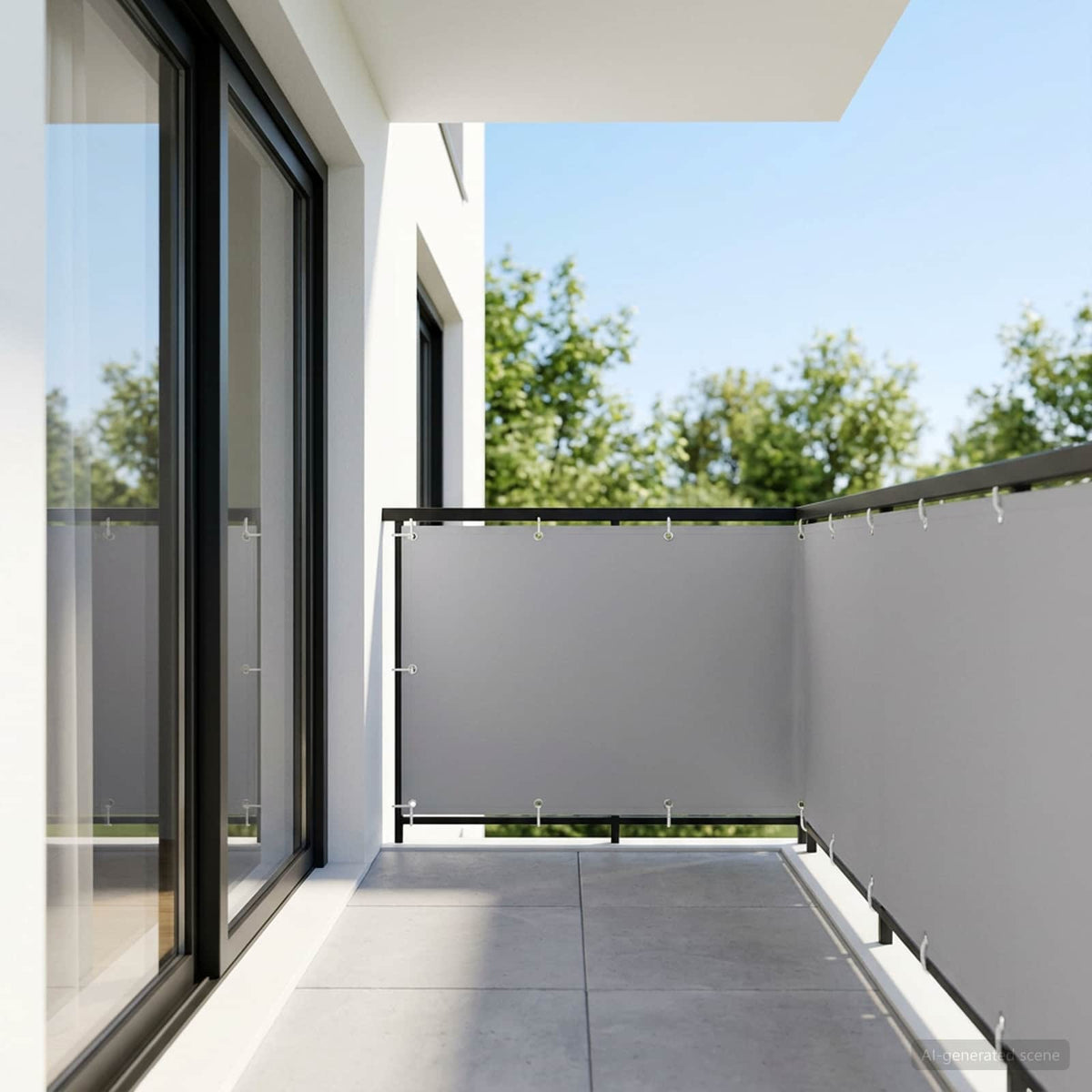 Balkon Privacy Scherm 1,2 x 25 m Stof met PU-coating Lichtgrijs is nu te koop bij PeponiXL, paradijselijk wonen!