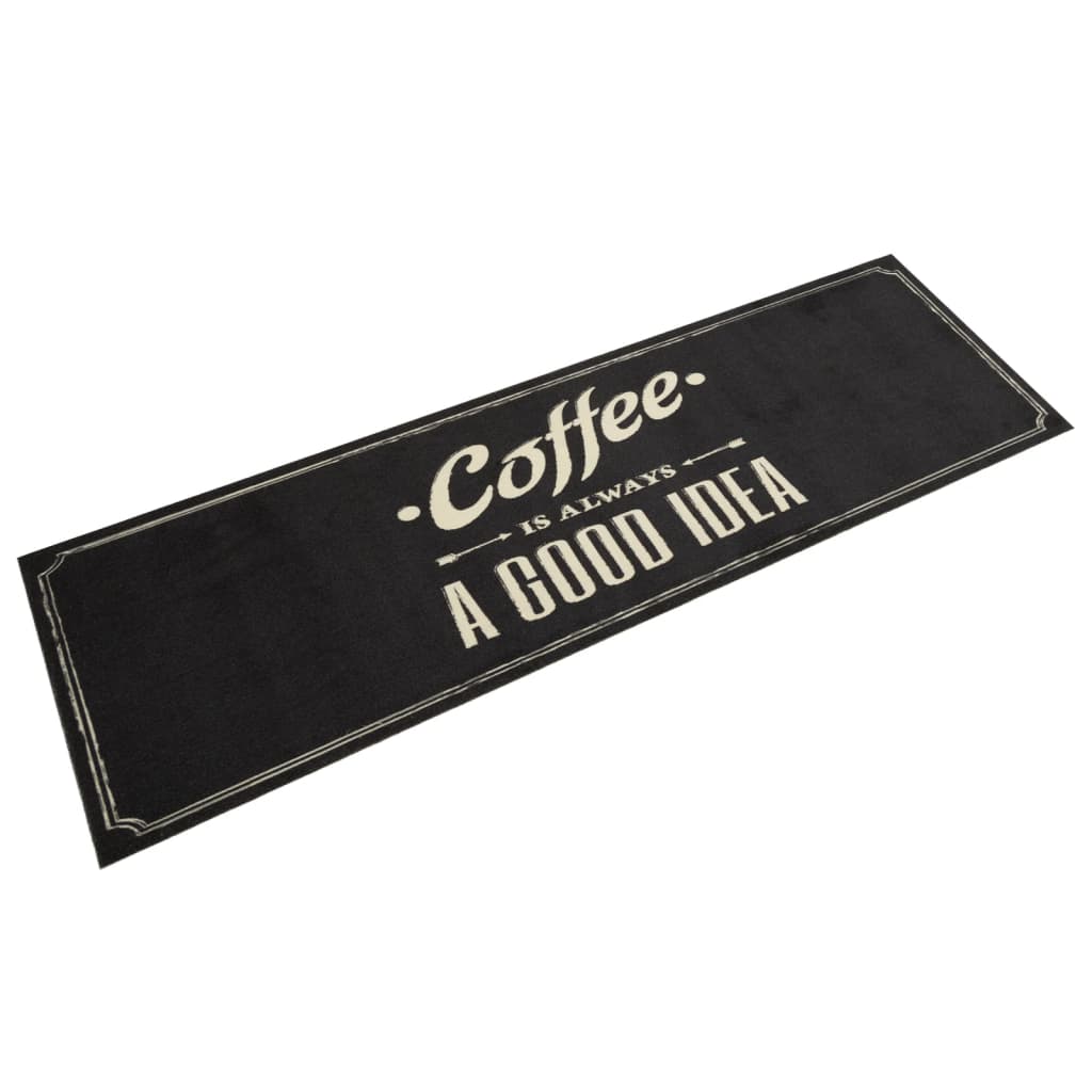 Keukenmat wasbaar koffietekst 45x150 cm fluweel is nu te koop bij PeponiXL, paradijselijk wonen!