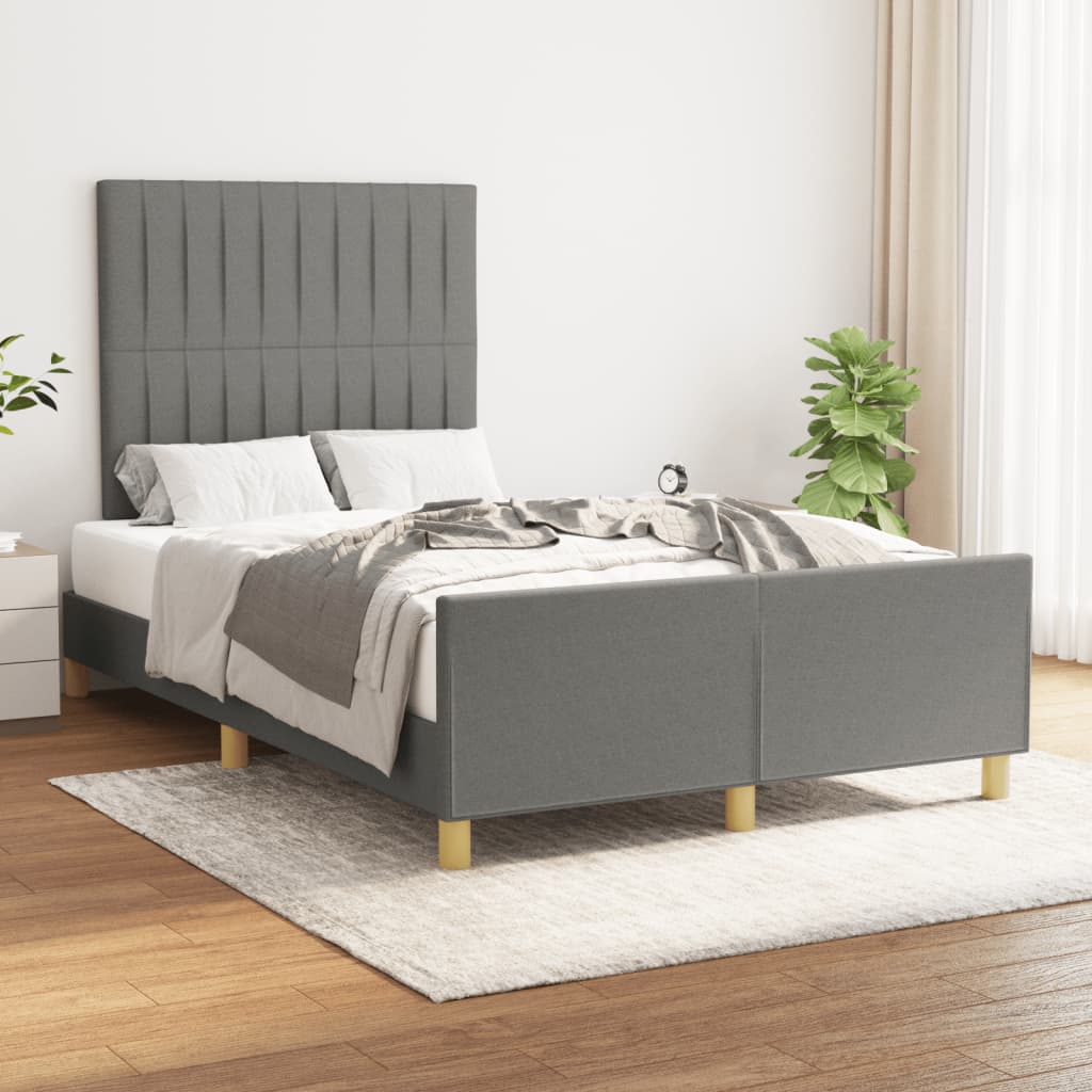 Bedframe zonder matras 120x190 cm stof donkergrijs is nu te koop bij PeponiXL, paradijselijk wonen!