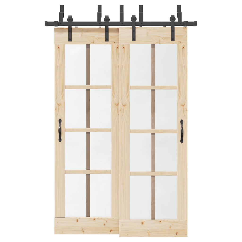 Doos met onderdelen voor schuifdeur 152,5 cm staal zwart is nu te koop bij PeponiXL, paradijselijk wonen!