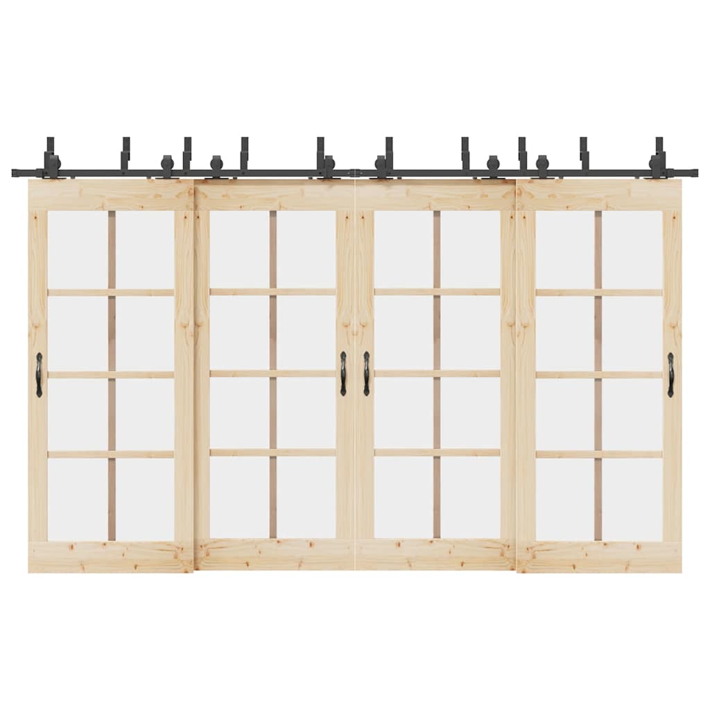 Doos met onderdelen voor schuifdeur 366 cm staal zwart is nu te koop bij PeponiXL, paradijselijk wonen!