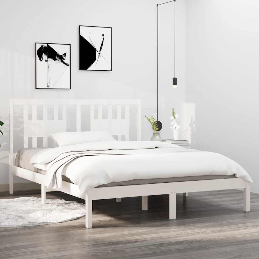 Bedframe massief grenenhout wit 140x200 cm is nu te koop bij PeponiXL, paradijselijk wonen!