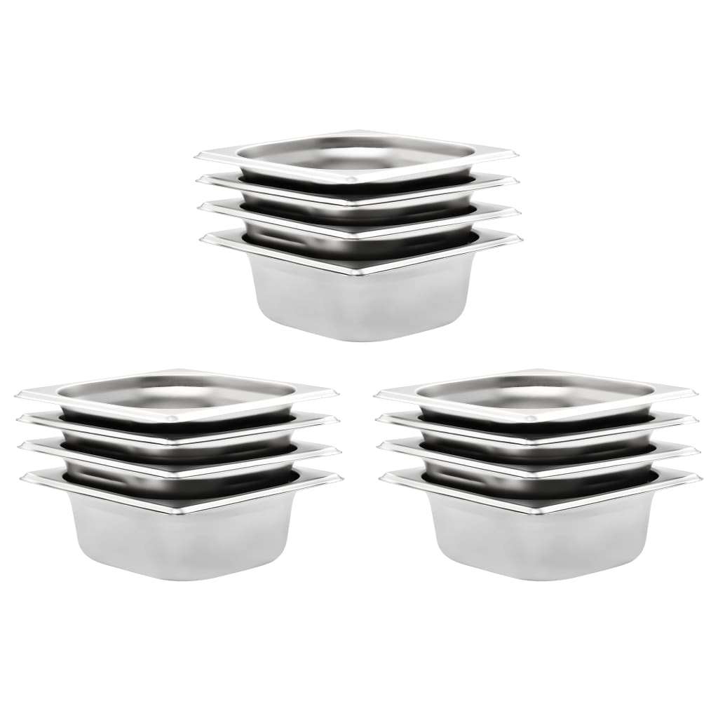 Gastronormbakken 12 st GN 1/6 65 mm roestvrij staal is nu te koop bij PeponiXL, paradijselijk wonen!
