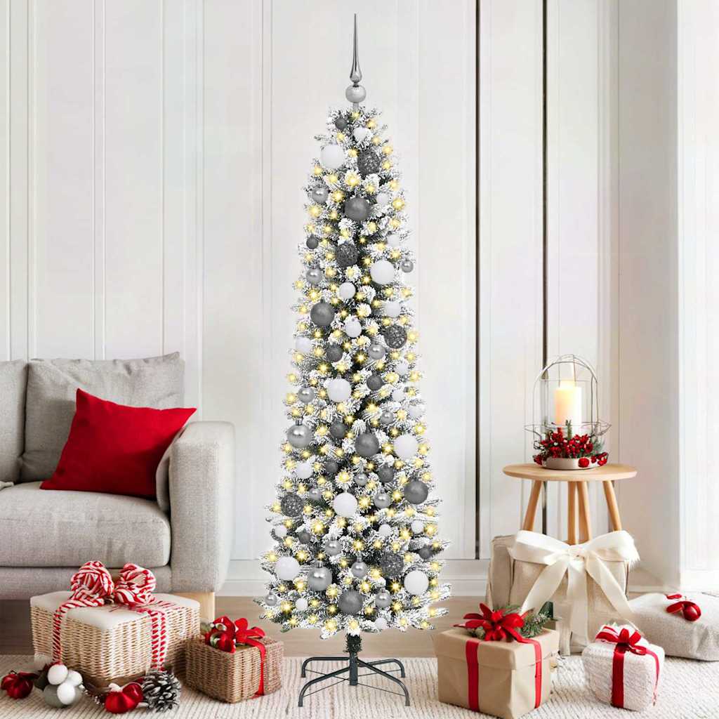 Kunstkerstboom met 300 LED Wit 180 cm PVC en Metaal en Plastic is nu te koop bij PeponiXL, paradijselijk wonen!