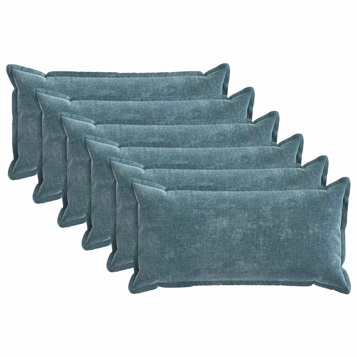 Kussensloop 6 st HOUTEN Blauw 40 x 70 cm Chenille Stof is nu te koop bij PeponiXL, paradijselijk wonen!