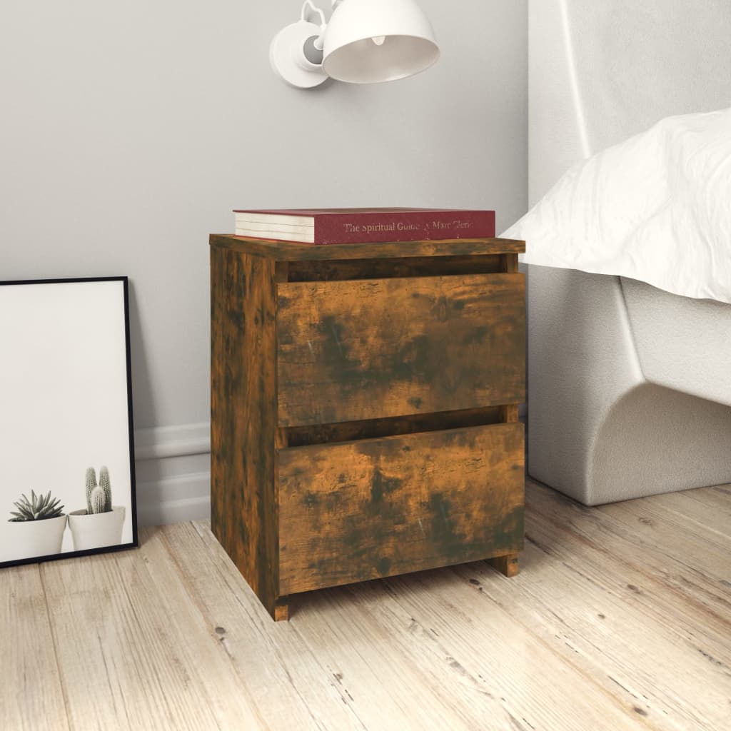 Nachtkastje Gerookt Eiken 30x30x40 cm Engineered Wood is nu te koop bij PeponiXL, paradijselijk wonen!