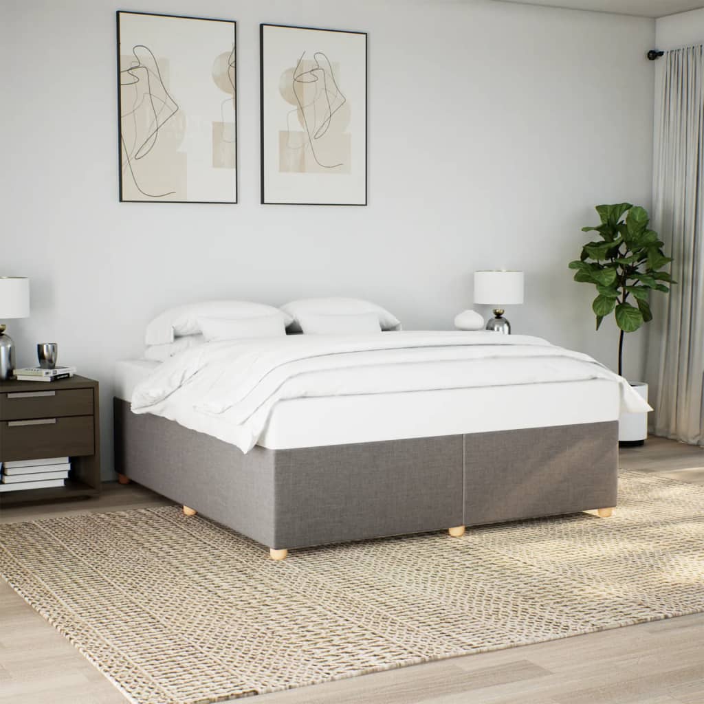 Bedframe zonder matras stof taupe 200x200 cm is nu te koop bij PeponiXL, paradijselijk wonen!