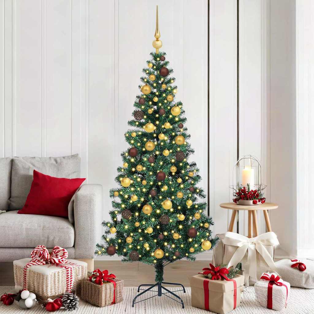 Kunstmatig Voorverlicht Kerstboom Groen 180 cm PVC en Metaal is nu te koop bij PeponiXL, paradijselijk wonen!