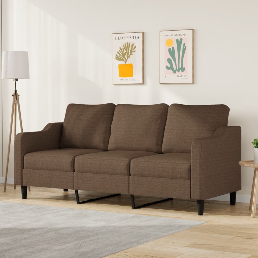 Driezitsbank 180 cm stof bruin is nu te koop bij PeponiXL, paradijselijk wonen!