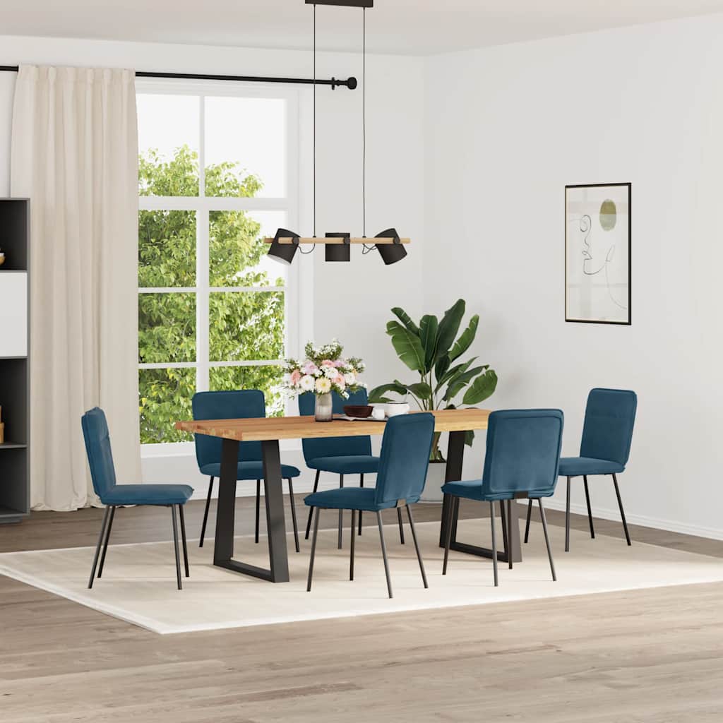 Eetkamerstoelen 6 st fluweel blauw is nu te koop bij PeponiXL, paradijselijk wonen!