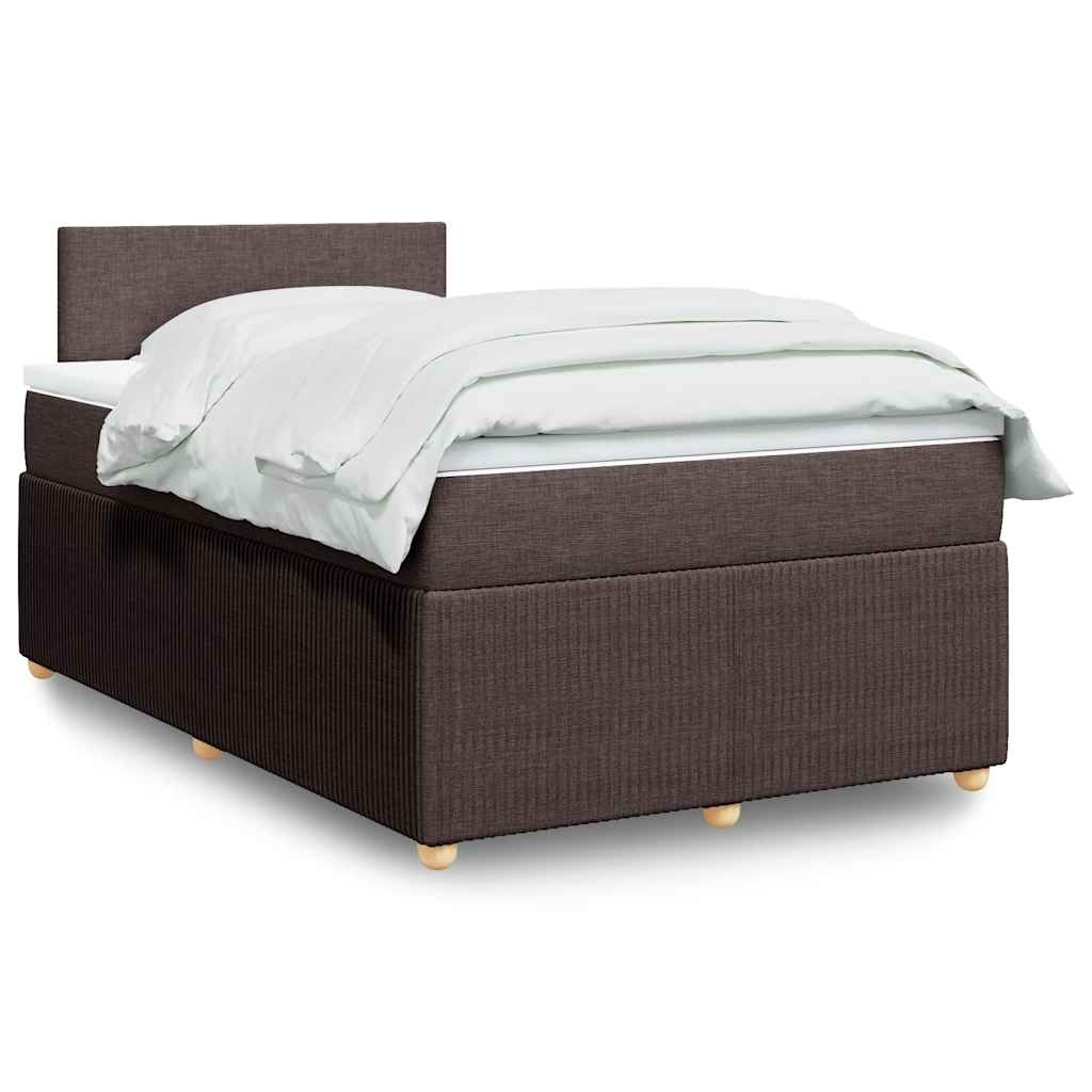 Boxspring met matras stof donkerbruin 120x200 cm is nu te koop bij PeponiXL, paradijselijk wonen!