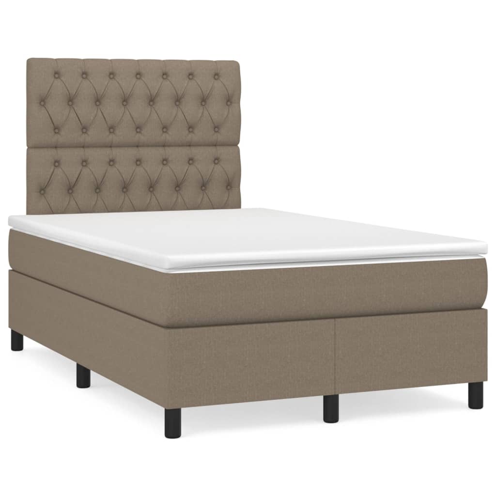 Boxspring met matras en LED stof taupe 120x190 cm is nu te koop bij PeponiXL, paradijselijk wonen!